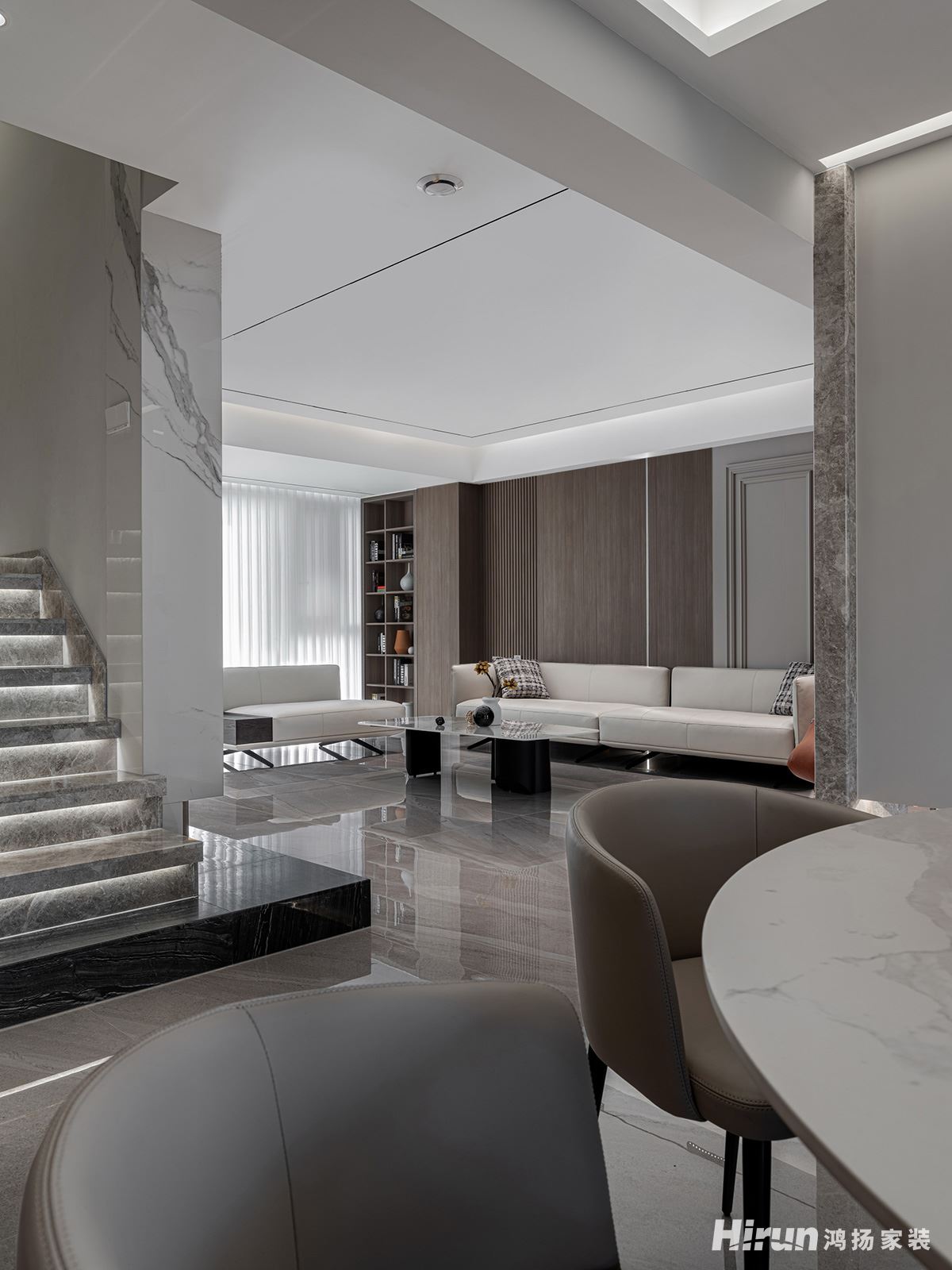 八方小區320㎡北歐之光復式 裝修案例實景圖-002-(1)