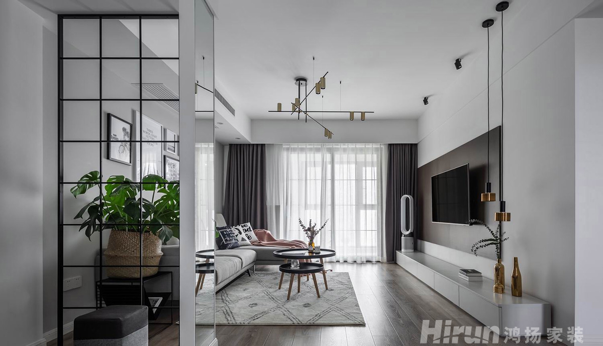 中泰財富湘江100㎡雅致現代二居室 裝修案例實景圖-1