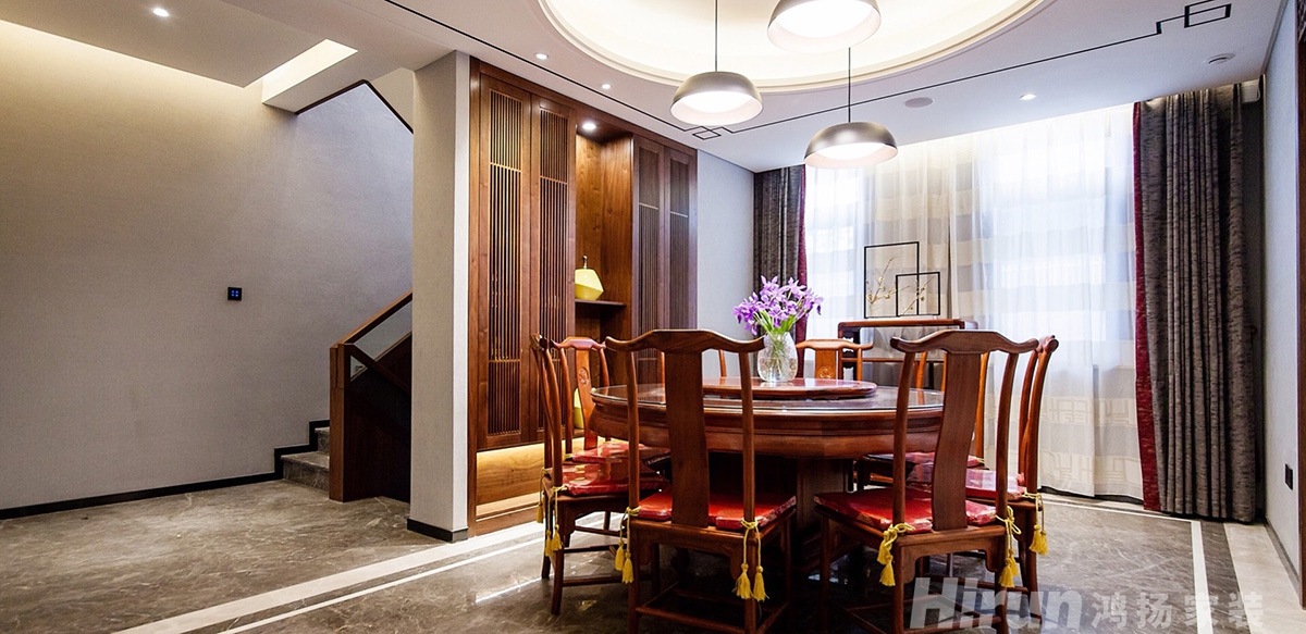 株洲碧桂園400㎡寫(xiě)意木構(gòu)別墅 裝修案例實(shí)景圖-2