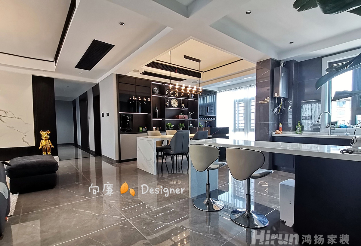 中央花園160㎡雅致現代四居室 裝修案例實景圖-1