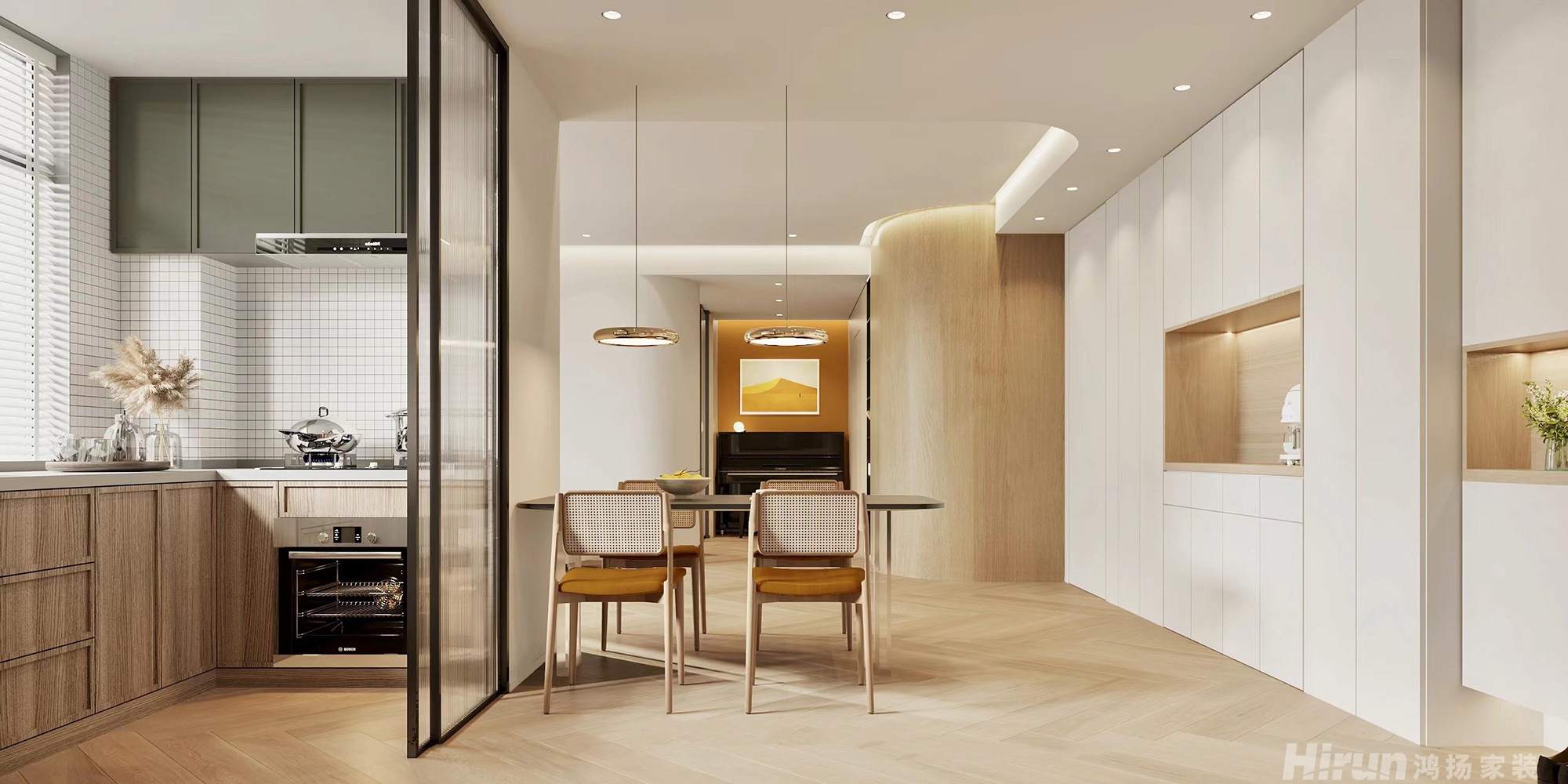 中天星耀城120㎡北歐之光三居室 裝修案例效果圖-5