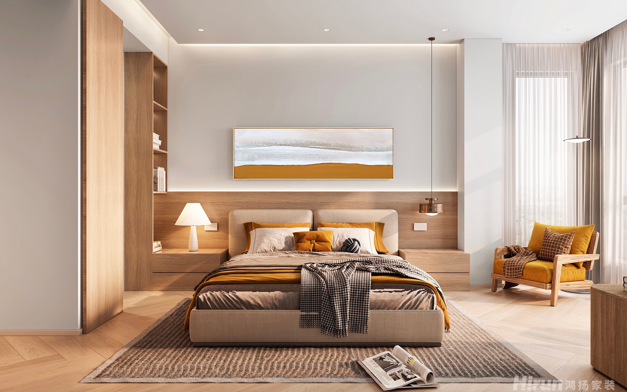 中天星耀城120㎡北歐之光三居室 裝修案例效果圖-3