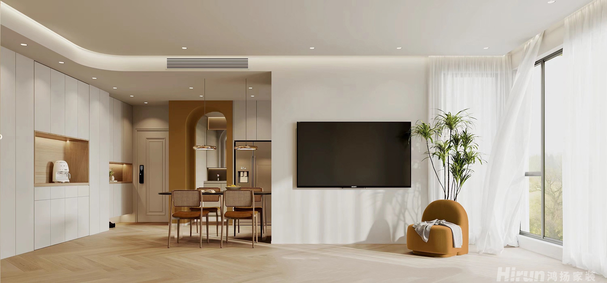 中天星耀城120㎡北歐之光三居室 裝修案例效果圖-1