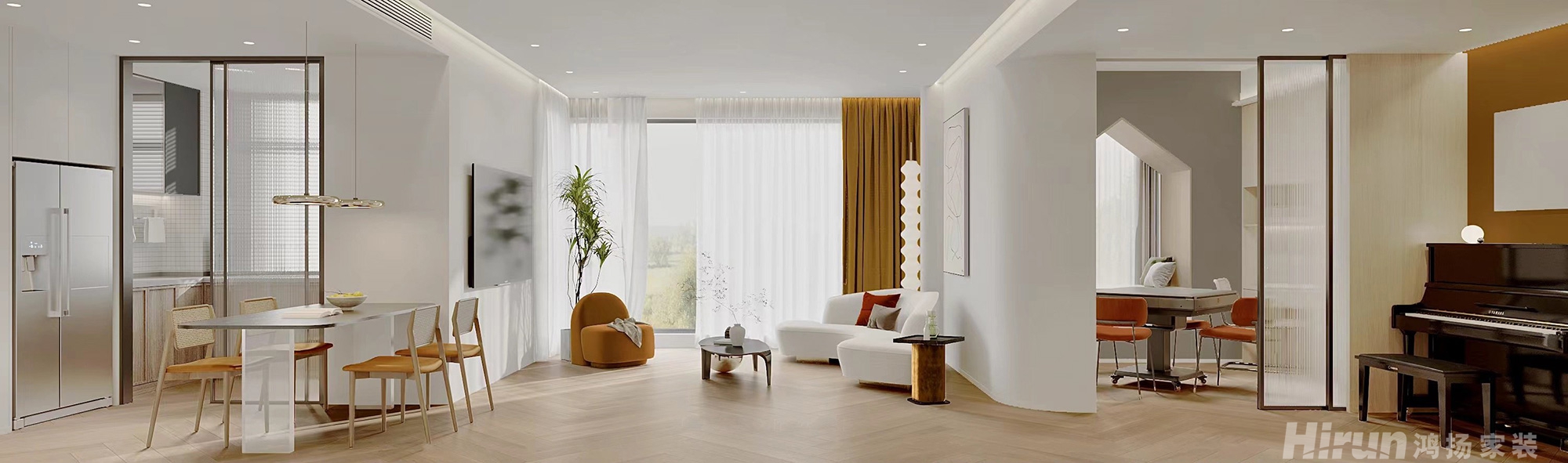 中天星耀城120㎡北歐之光三居室 裝修案例效果圖-2