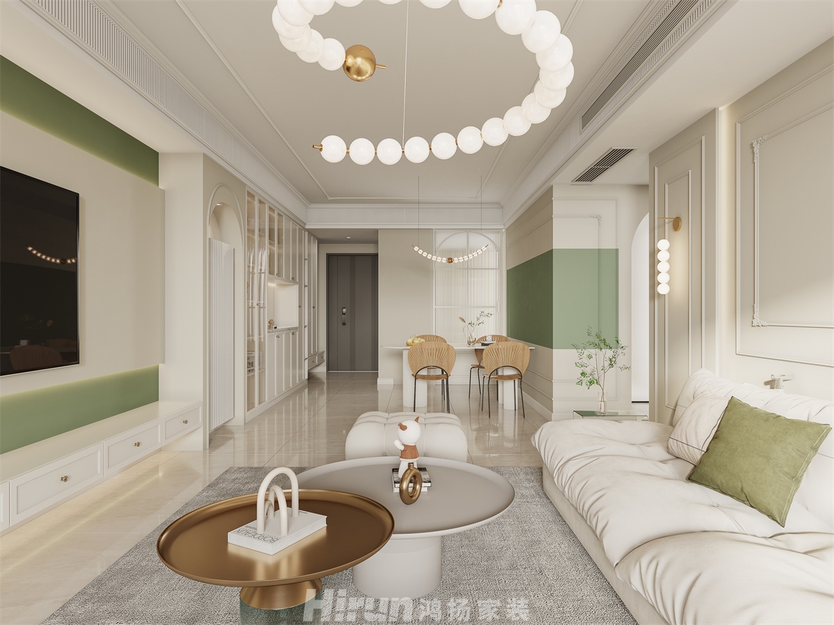 北辰中央公園130㎡輕歐簡美三居室 裝修案例效果圖-3