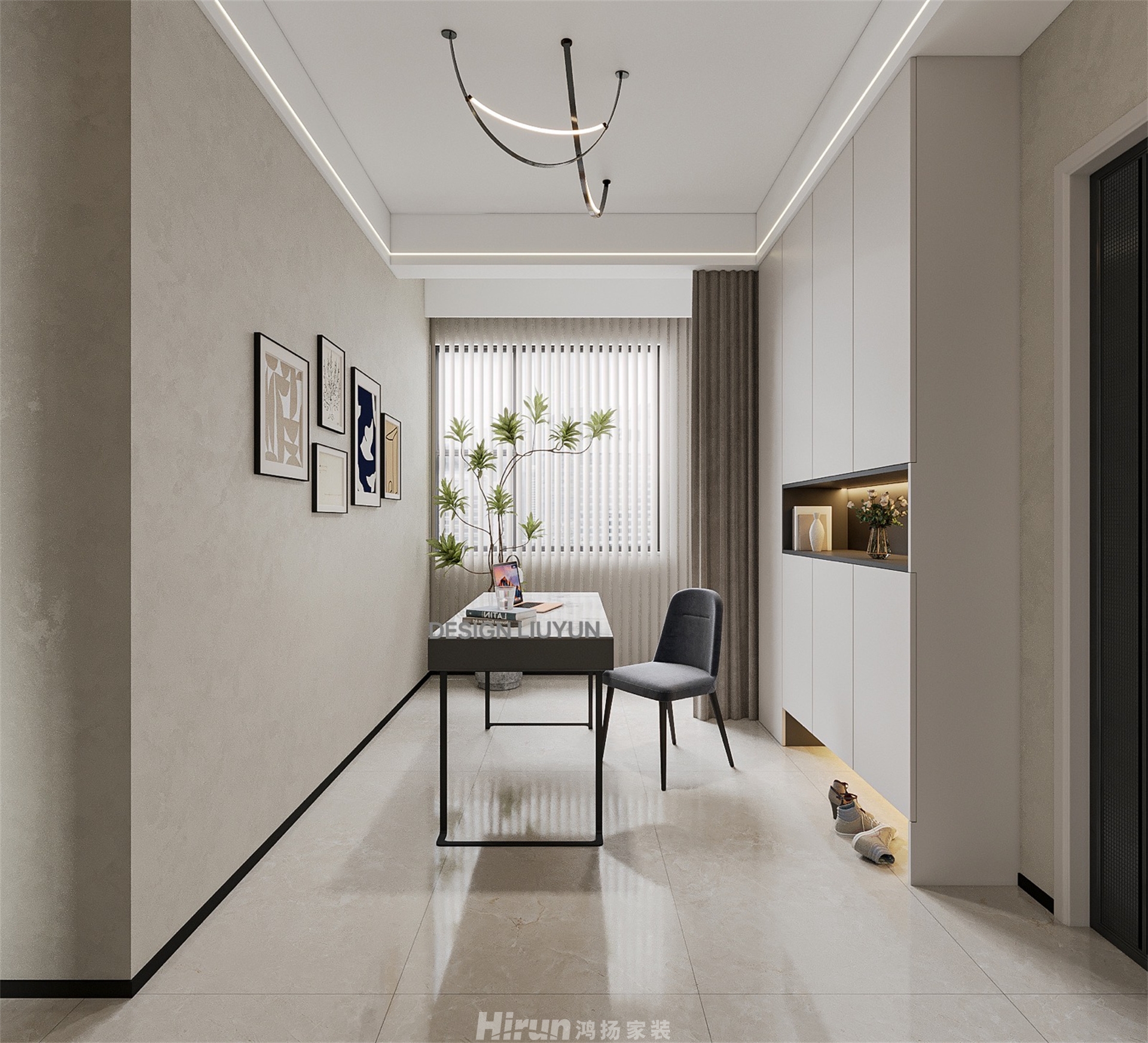 漢唐世家160㎡雅致現(xiàn)代復(fù)式 裝修案例效果圖-4