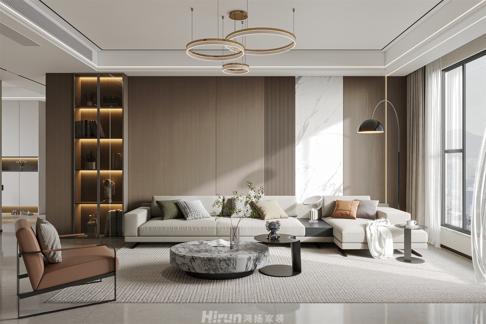 漢唐世家160㎡雅致現(xiàn)代復(fù)式 裝修案例效果圖-3