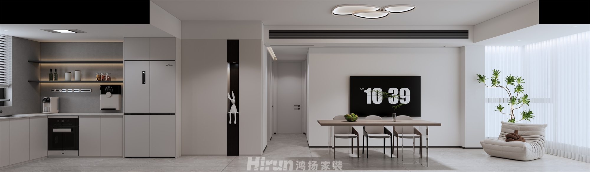 伊景園110㎡雅致現(xiàn)代三居室 裝修案例效果圖-2