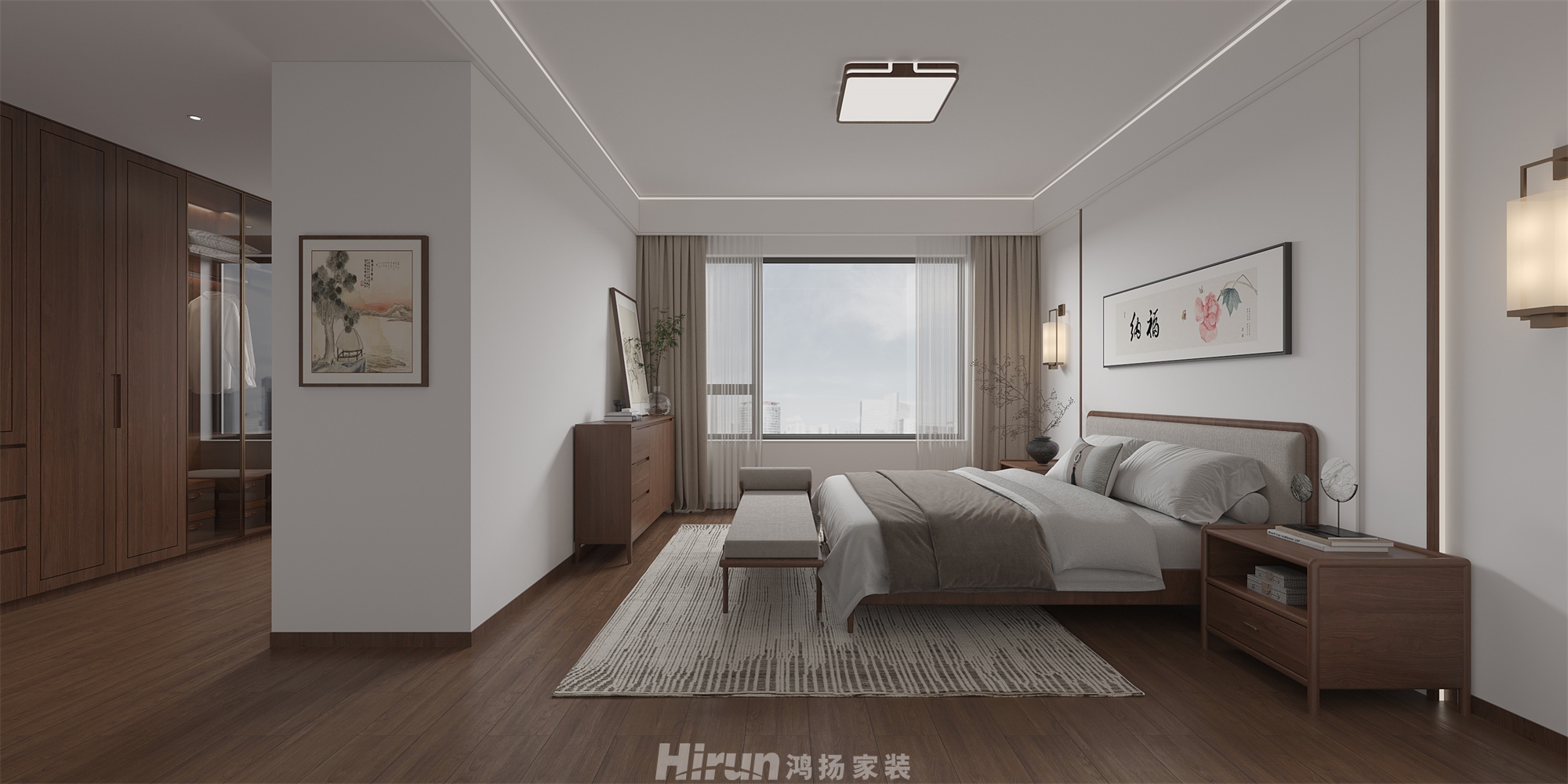 岳麓青城190㎡寫意木構四居室 裝修案例效果圖-3