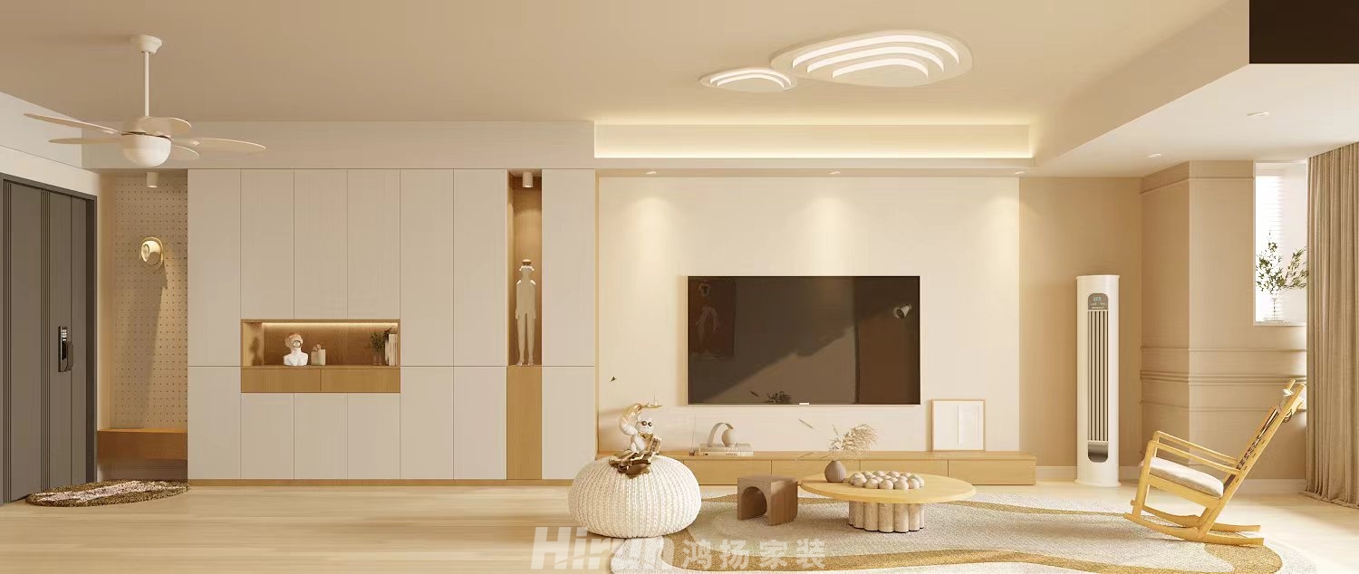 融創(chuàng)融公館130㎡北歐之光四居室 裝修案例效果圖-1