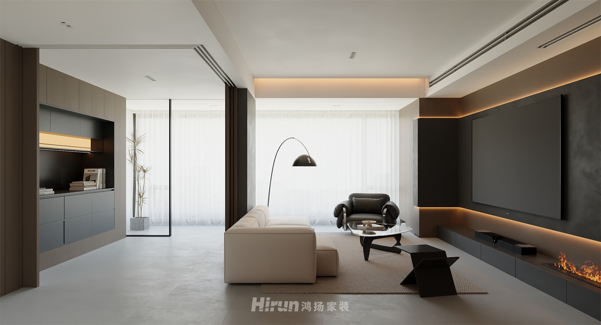 長沙北中心保利時代90㎡雅致現代三居室 裝修案例效果圖-4