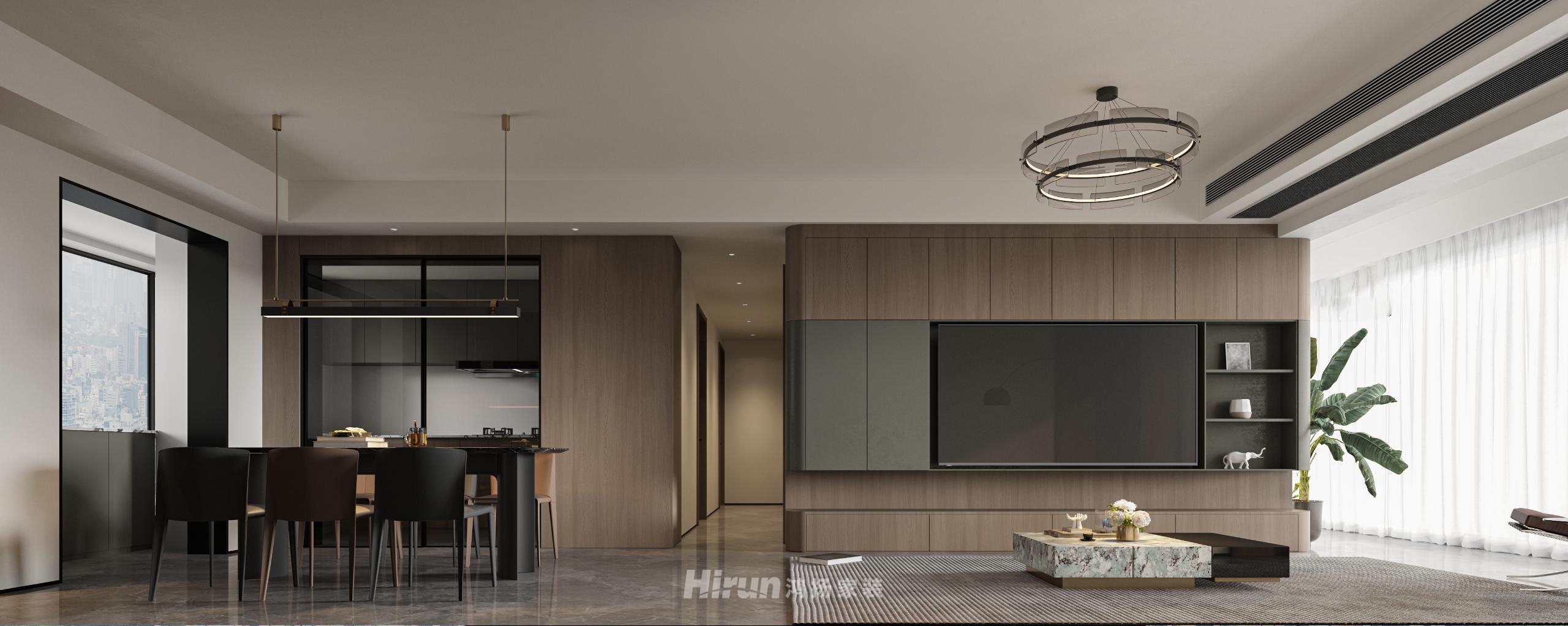 德奧上河城章142㎡雅致現代四居室 裝修案例效果圖-3