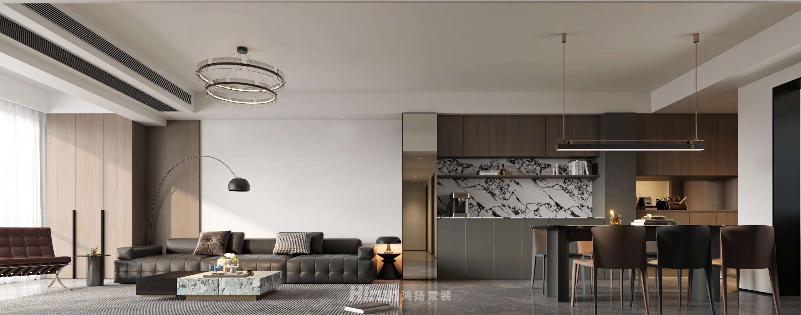 德奧上河城章142㎡雅致現代四居室 裝修案例效果圖-1