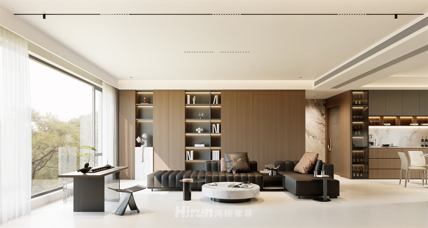 玖洲觀瀾180㎡雅致現(xiàn)代五居室 裝修案例效果圖-4