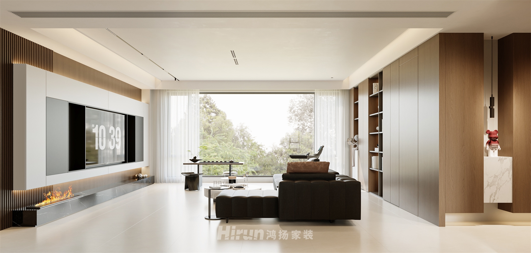 玖洲觀瀾180㎡雅致現(xiàn)代五居室 裝修案例效果圖-1