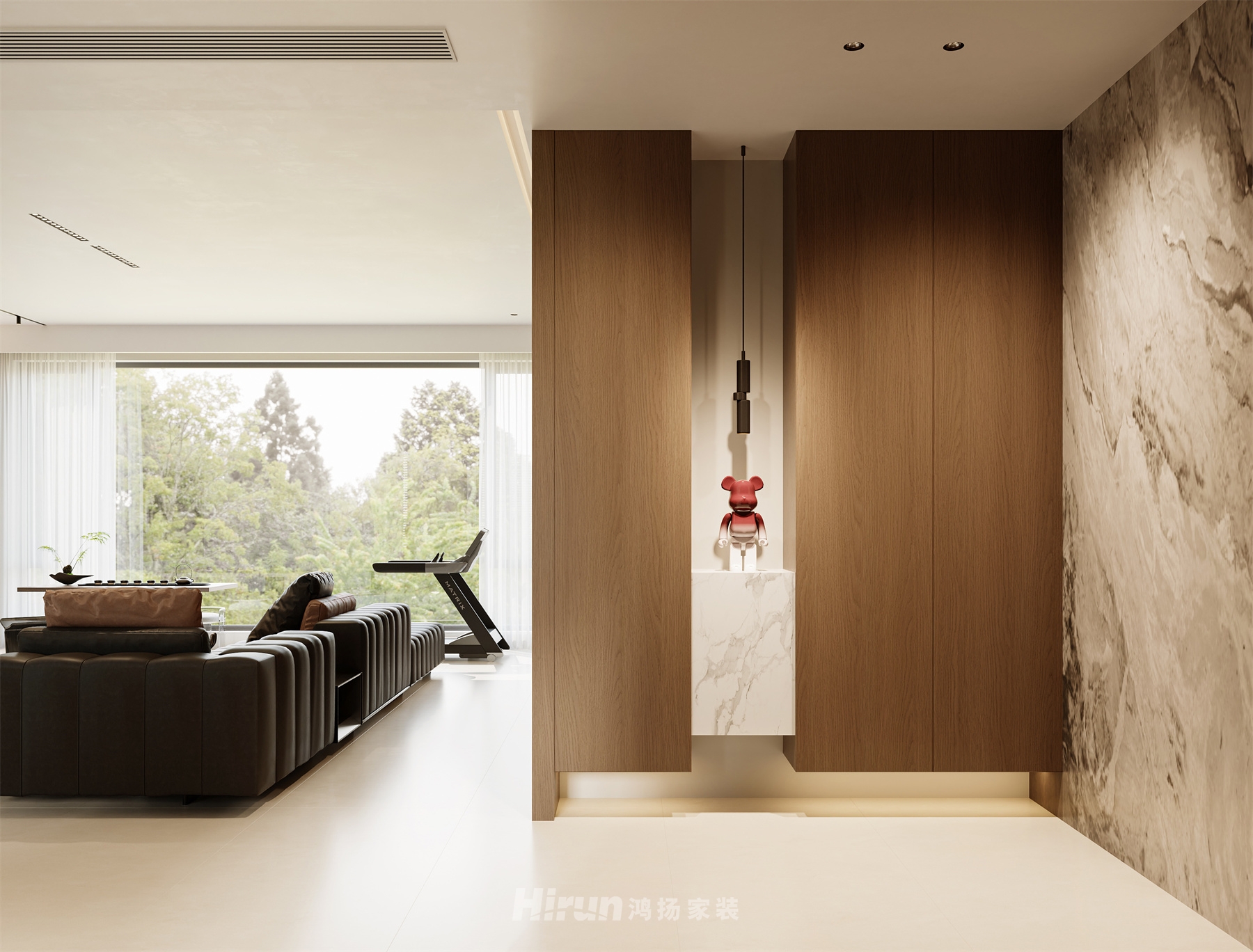 玖洲觀瀾180㎡雅致現(xiàn)代五居室 裝修案例效果圖-7