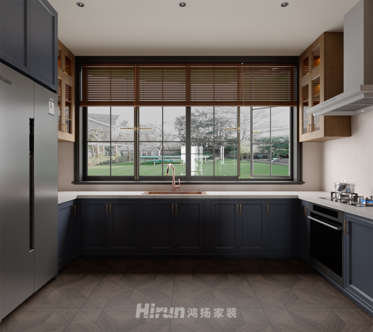 山水灣400㎡復古風潮別墅 裝修案例效果圖-11