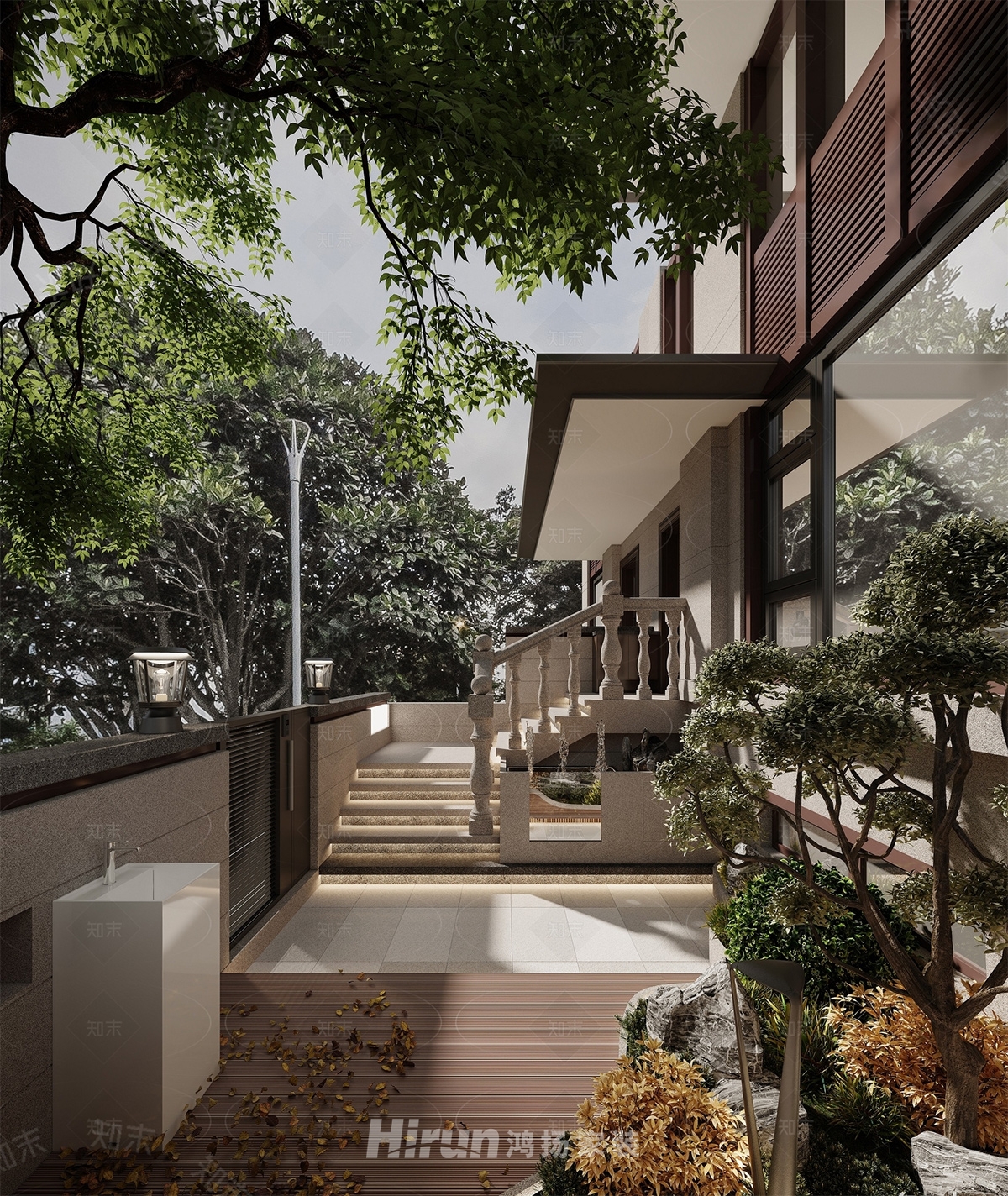 山水灣400㎡復古風潮別墅 裝修案例效果圖-10