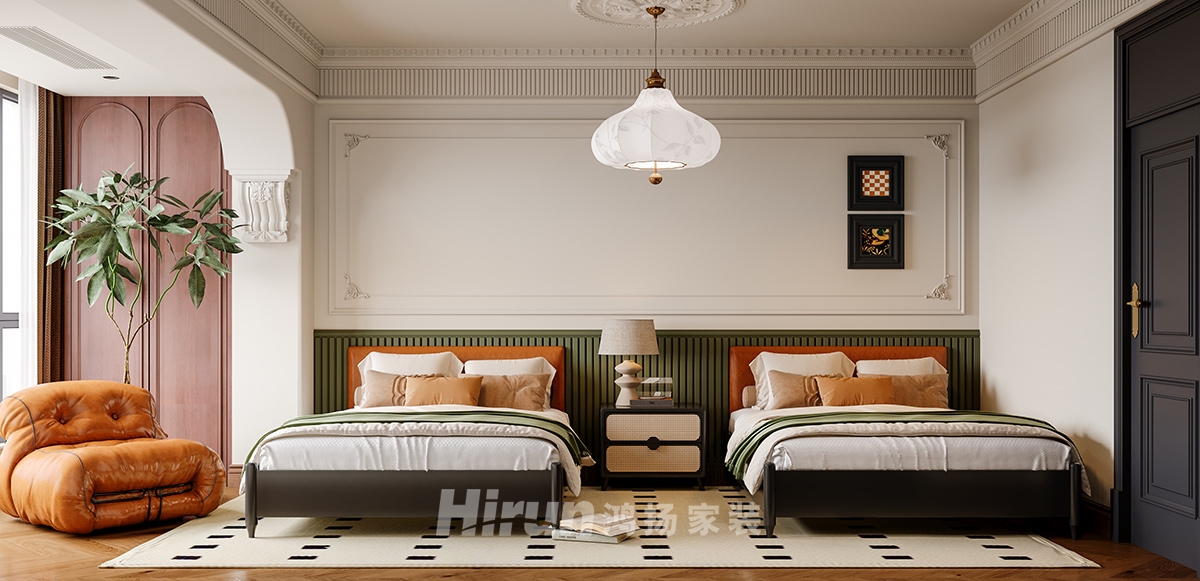 山水灣400㎡復古風潮別墅 裝修案例效果圖-5