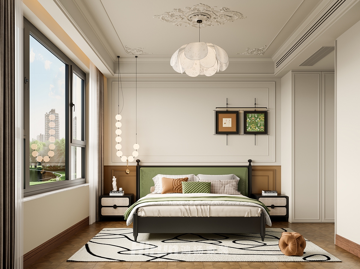 山水灣400㎡復古風潮別墅 裝修案例效果圖-8