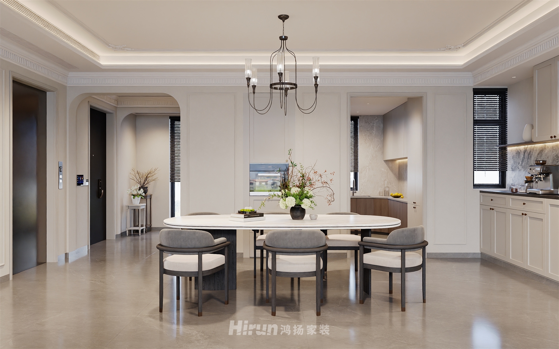 金地湖山樾428㎡輕歐簡美別墅 裝修案例效果圖-6