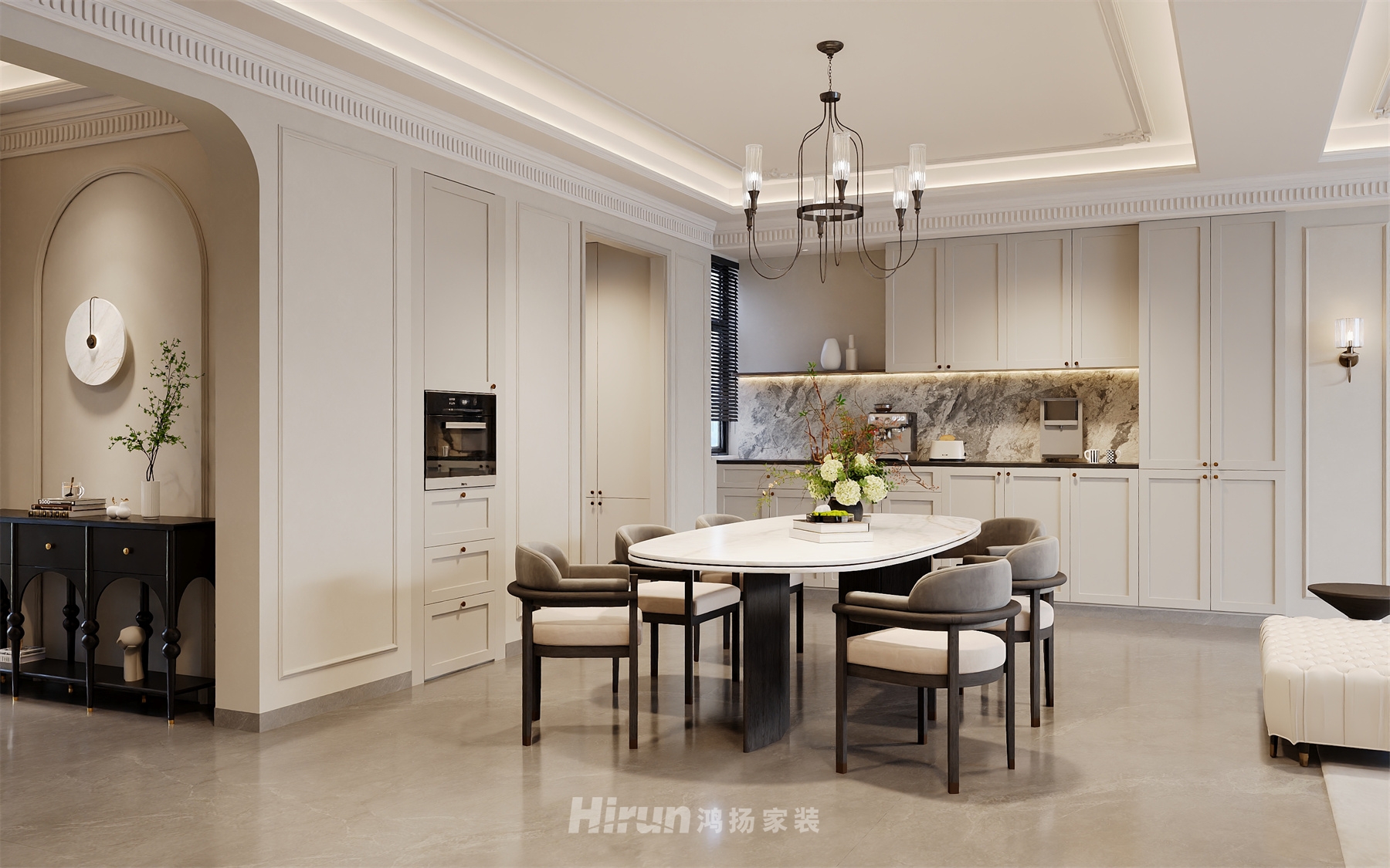 金地湖山樾428㎡輕歐簡美別墅 裝修案例效果圖-8