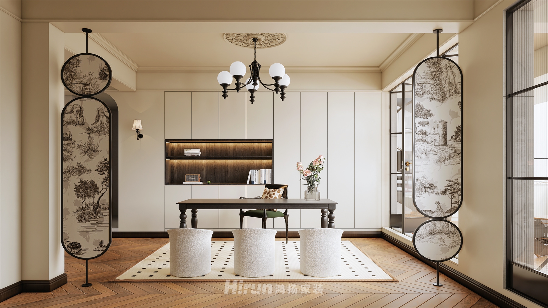 金地湖山樾428㎡輕歐簡美別墅 裝修案例效果圖-9