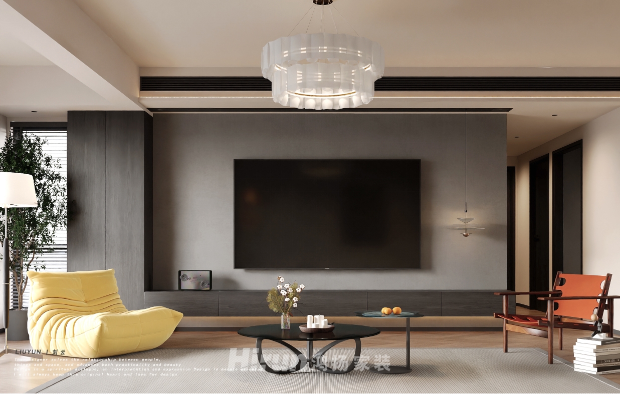 棲山悅府150㎡復(fù)古風潮四居室 裝修案例效果圖-5