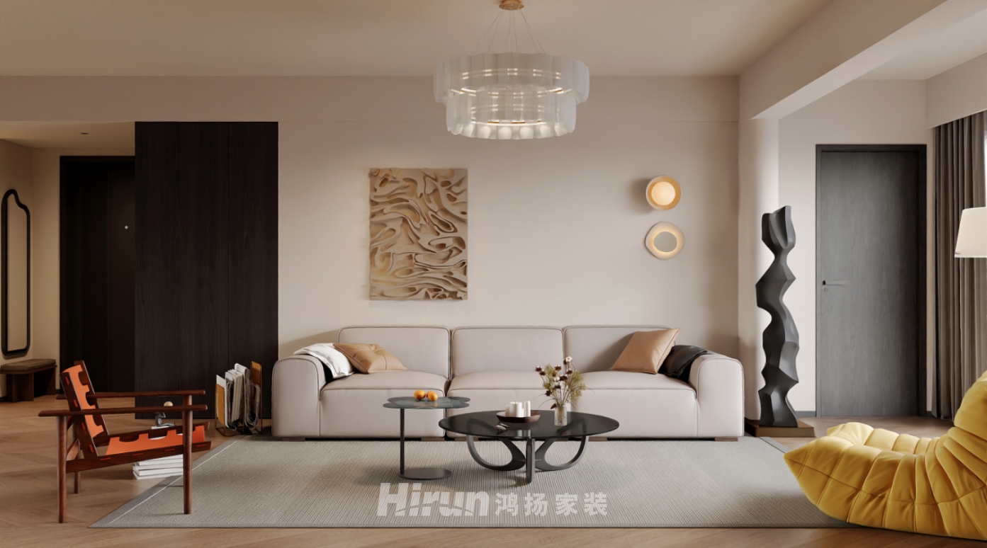 棲山悅府150㎡復(fù)古風潮四居室 裝修案例效果圖-2