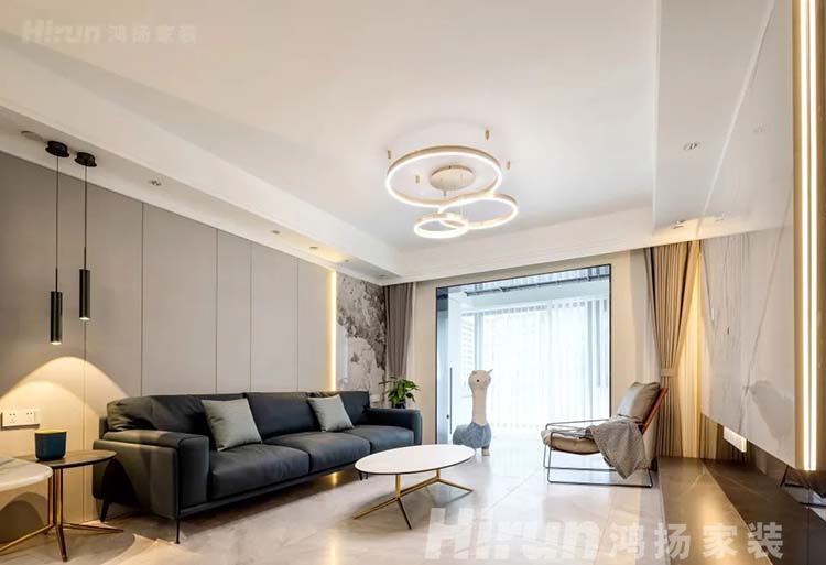 2022年房子怎么裝修好看，鴻揚(yáng)家裝三居室“雅致灰調(diào)”裝修案例分享